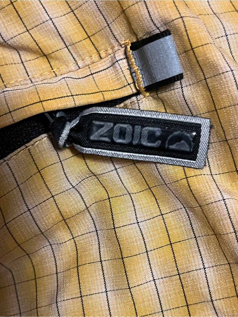 Men's LG ZOIC Short-Sleeve Plaid Button-Down Mountain Biking Shirt in Mustard - Picture 9 of 9
